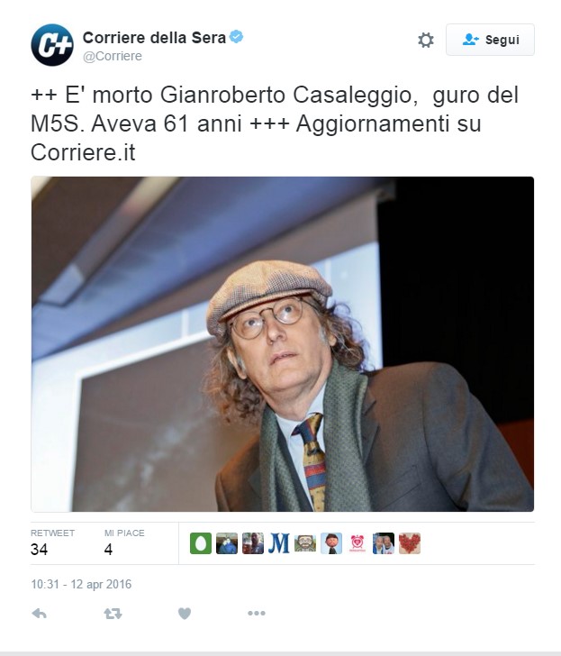 Casaleggio morto